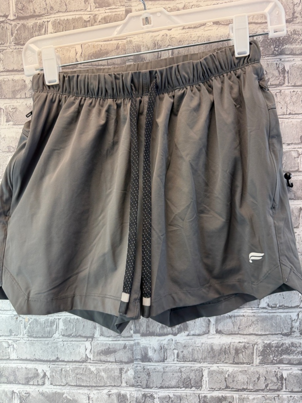 Fabletics Gray Athletic Drawstring Shorts‎  with Side Pockets